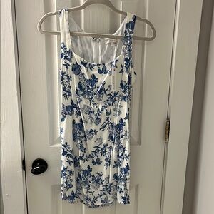 Olivaceous Blue and White Sundress Sleeveless Mini